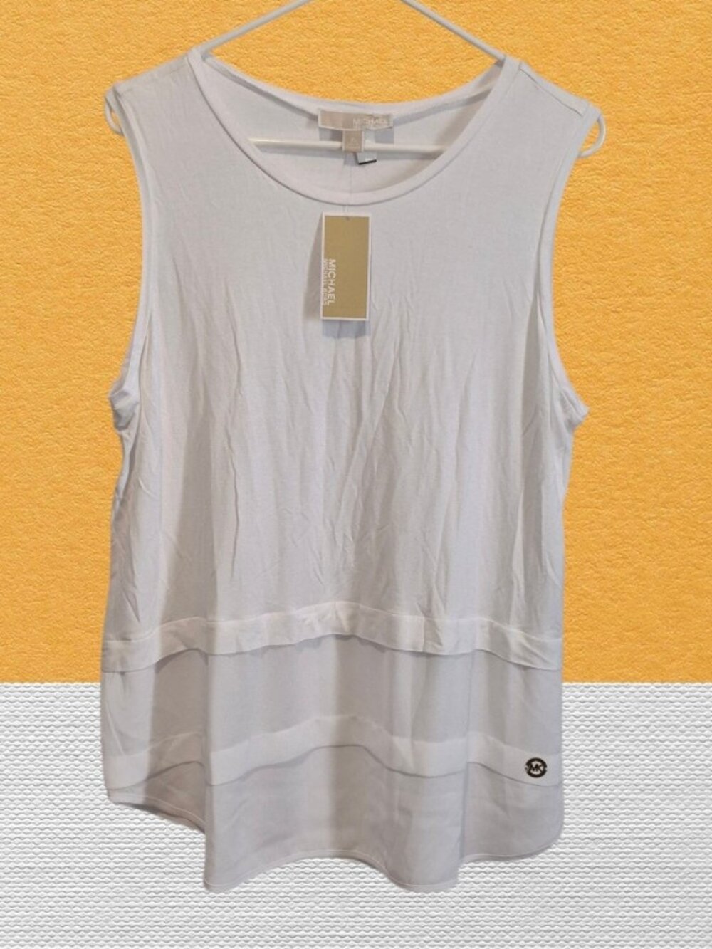 Michael Kors Women's White Sleeveless Pullover Blouse Top Size XL/ NEW